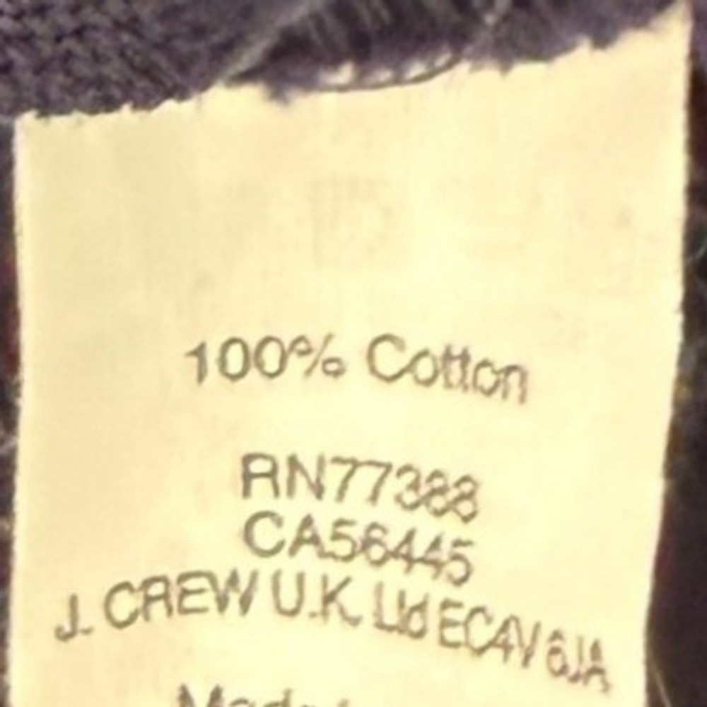 J. Crew 100% Cotton Dress Tunic Cover-Up Navy Blue 3/4 Sleeve Contrast Trim SZ S - Picture 8 of 9